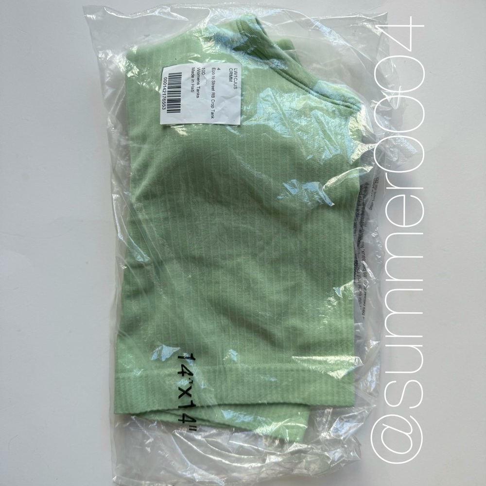 *SOLD* NWT Lululemon Ebb to Street Crop Racerback Tank Top Creamy Mint 4 - Picture 7 of 7